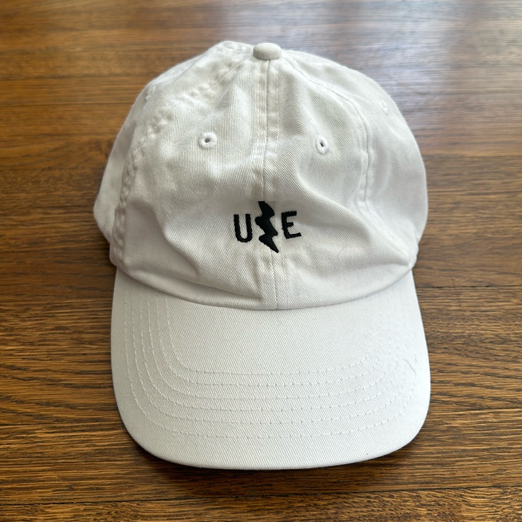 Unisex White Cotton Logo Baseball Cap